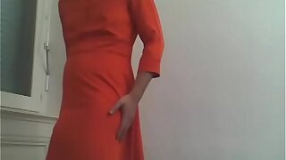 Sexy red dress crossdresser