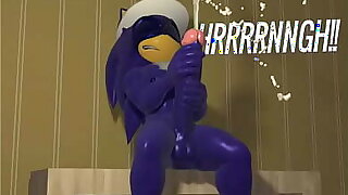 Sonic beats his bbc (big blue cock) and than has a massive cumshot throughout over be imparted to murder floor